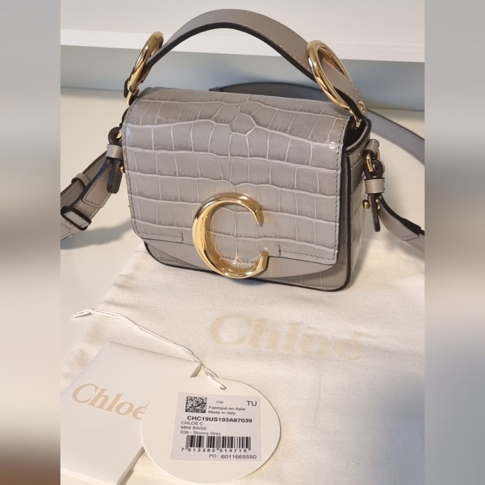 Chloé C Croc-Effect Mini Bag